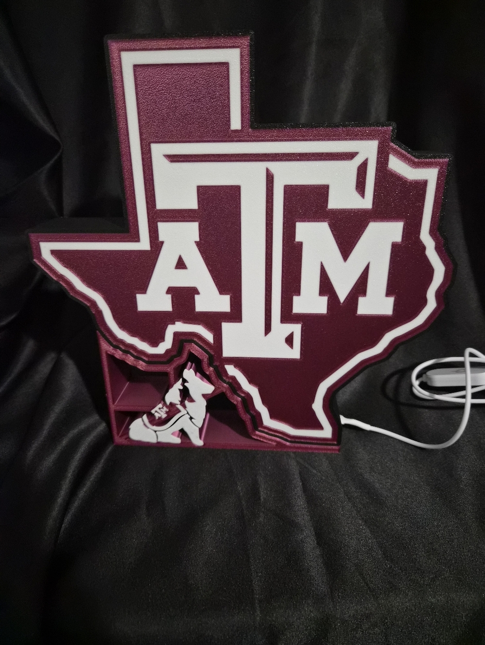 Texas A&M Maroon State Logo Light Box